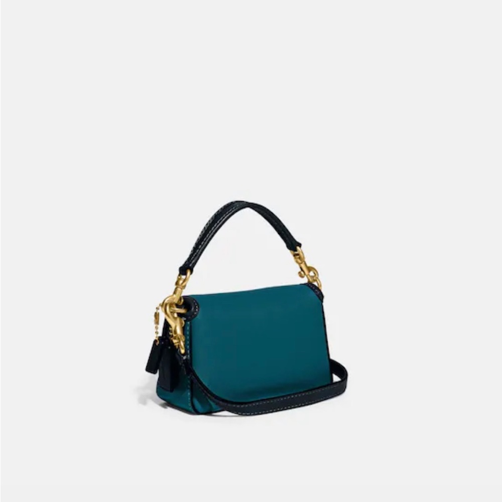 Coach Tabby 13 In Colorblock mini C Metal Purse Leather crossbody bag NWT Blue - Picture 2 of 10